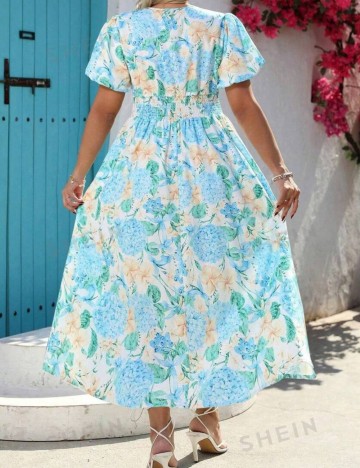 Rochie maxi Shein Curve+, mix culori