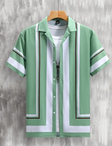 Cămașă cu mânecă scurtă MANFINITY by Shein, verde