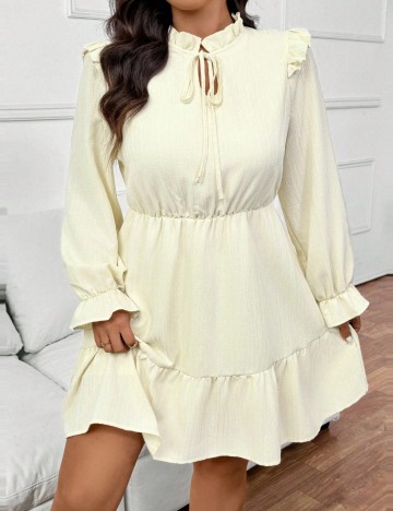 Rochie mini Shein Curve+, crem
