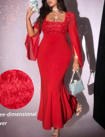 Rochie maxi Shein Curve+, roșu