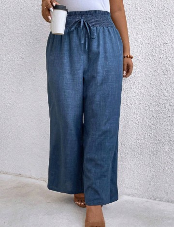 Pantaloni Shein Curve+, albastru