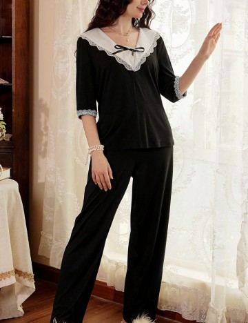 Compleu pijamale Shein, negru