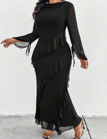 Rochie maxi Shein Curve+, negru