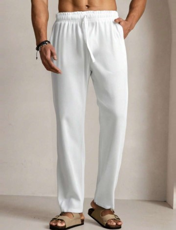 Pantaloni MANFINITY by Shein, alb