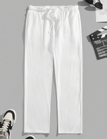Pantaloni MANFINITY by Shein, alb