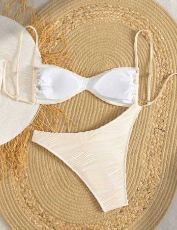 Costum de baie Shein, crem