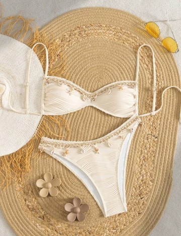 Costum de baie Shein, crem