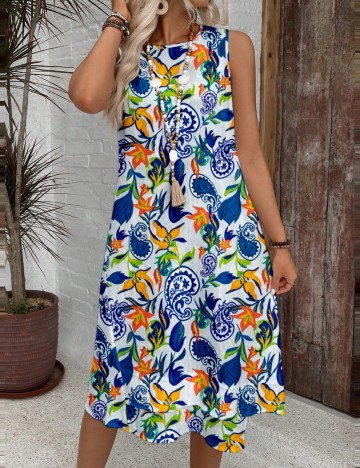 Rochie midi Shein, mix culori