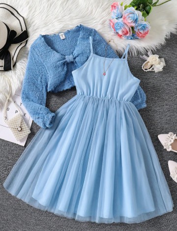 Set Rochie și Cardigan Shein, albastru