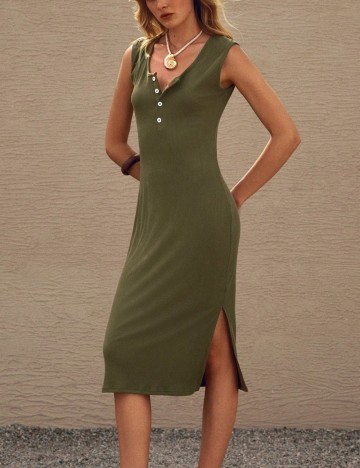 Rochie midi Shein, kaki