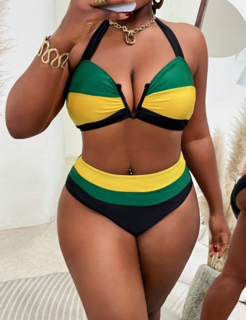 Costum de baie Shein Curve+, mix culori
