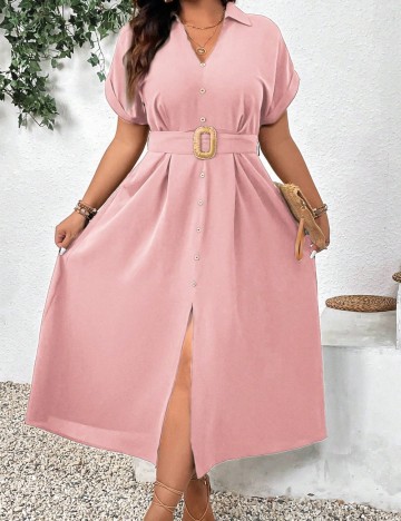 Rochie midi Shein Curve+, roz