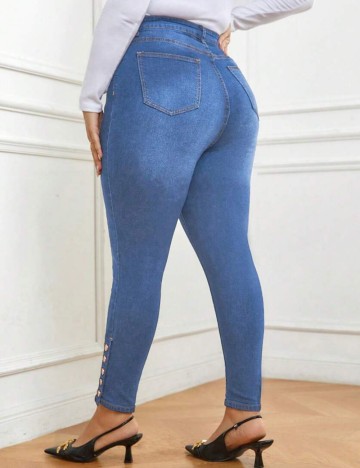 Jeans Shein Curve+, albastru