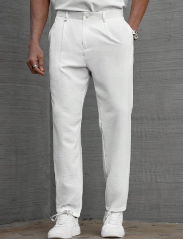 Pantaloni MANFINITY by Shein, alb