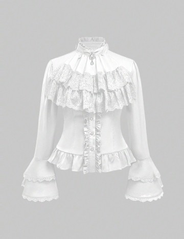 Cămașă Romwe by Shein, alb
