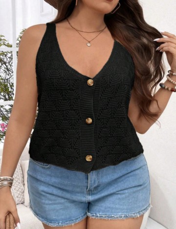 Top Shein Curve+, negru