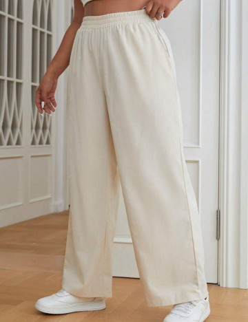 Pantaloni Shein Curve+, crem