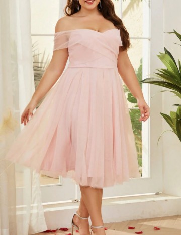 Rochie midi Shein Curve+, roz