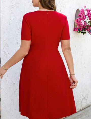 Rochie midi Shein Curve+, roșu