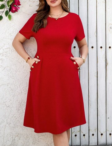 Rochie midi Shein Curve+, roșu