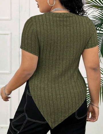 Tricou Shein Curve+, kaki