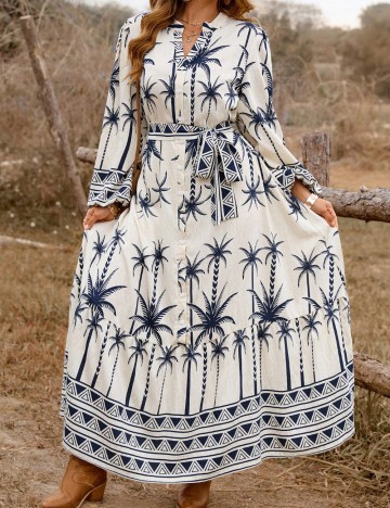 Rochie maxi Shein Curve+, crem