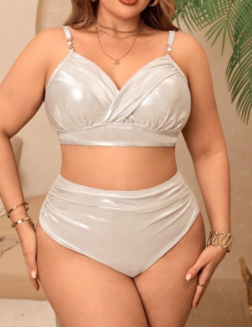 Costum de baie Shein Curve+, bej
