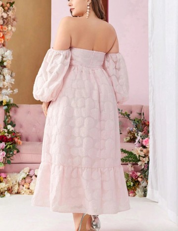 Rochie maxi Shein Curve+, roz