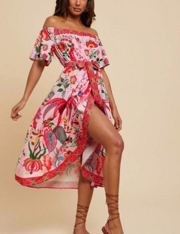 Rochie midi Shein, mix culori