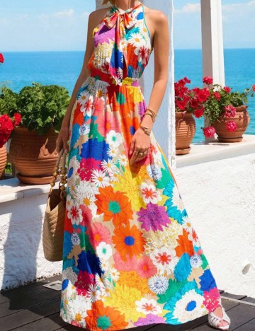 Rochie maxi Shein, mix culori