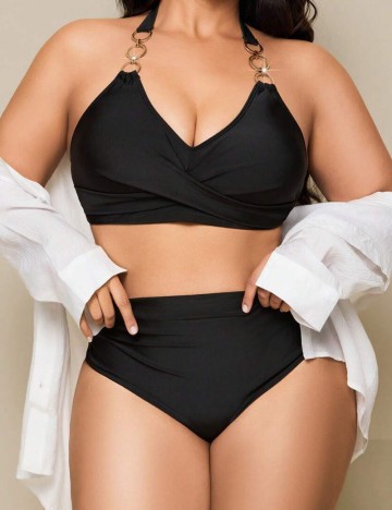 Costum de baie Shein Curve+, negru