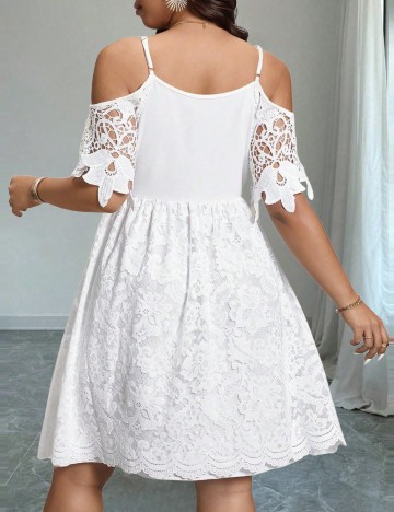 Rochie mini Shein Curve+, alb