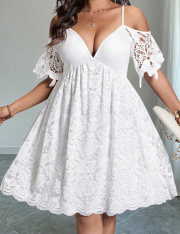 Rochie mini Shein Curve+, alb
