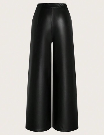 Pantaloni imitație din piele Shein Curve+, negru