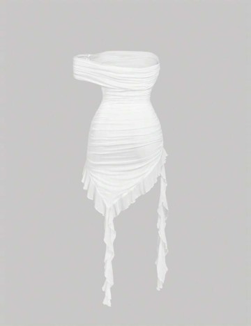 Rochie mini Shein Curve+, alb