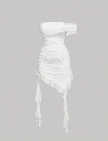 Rochie mini Shein Curve+, alb