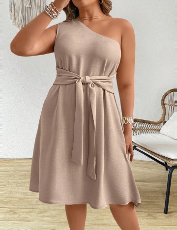 Rochie midi Shein Curve+, bej