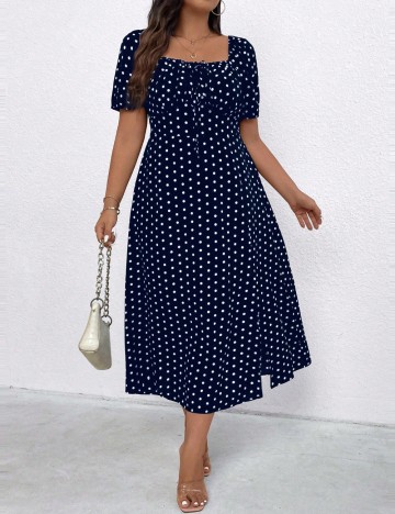 Rochie midi Shein Curve+, albastru