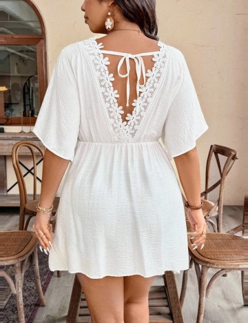 Rochie mini Shein Curve+, alb