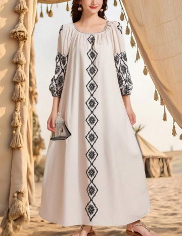 Rochie maxi Shein, crem