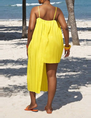 Rochie midi Shein Curve+, galben