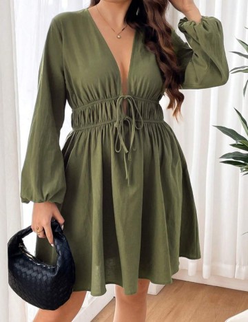 Rochie mini Shein Curve+, kaki