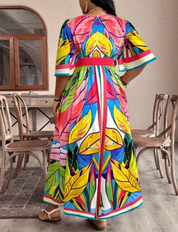 Rochie maxi Shein Curve+, mix culori