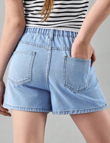 Pantaloni scurți de blugi Shein, albastru