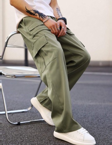 Pantaloni MANFINITY by Shein, verde