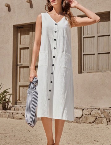 Rochie midi Shein, alb