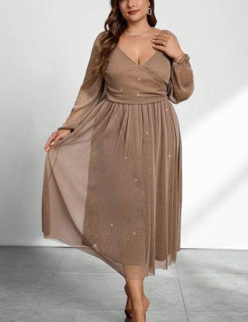 Rochie maxi Shein Curve+, maro