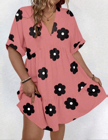 Rochie mini Shein Curve+, mix culori