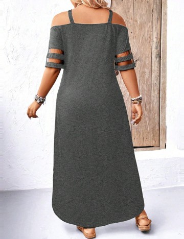 Rochie maxi Shein Curve+, gri