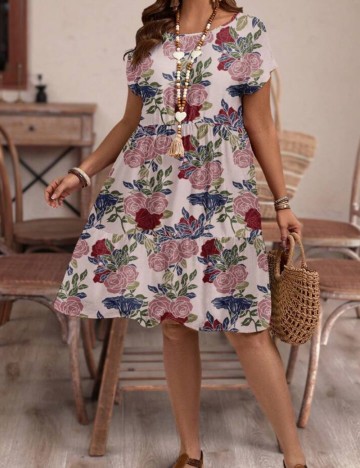 Rochie mini Shein Curve+, mix culori